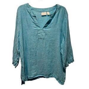 CHICO’S Sky Blue V Neck Tunic Size 3